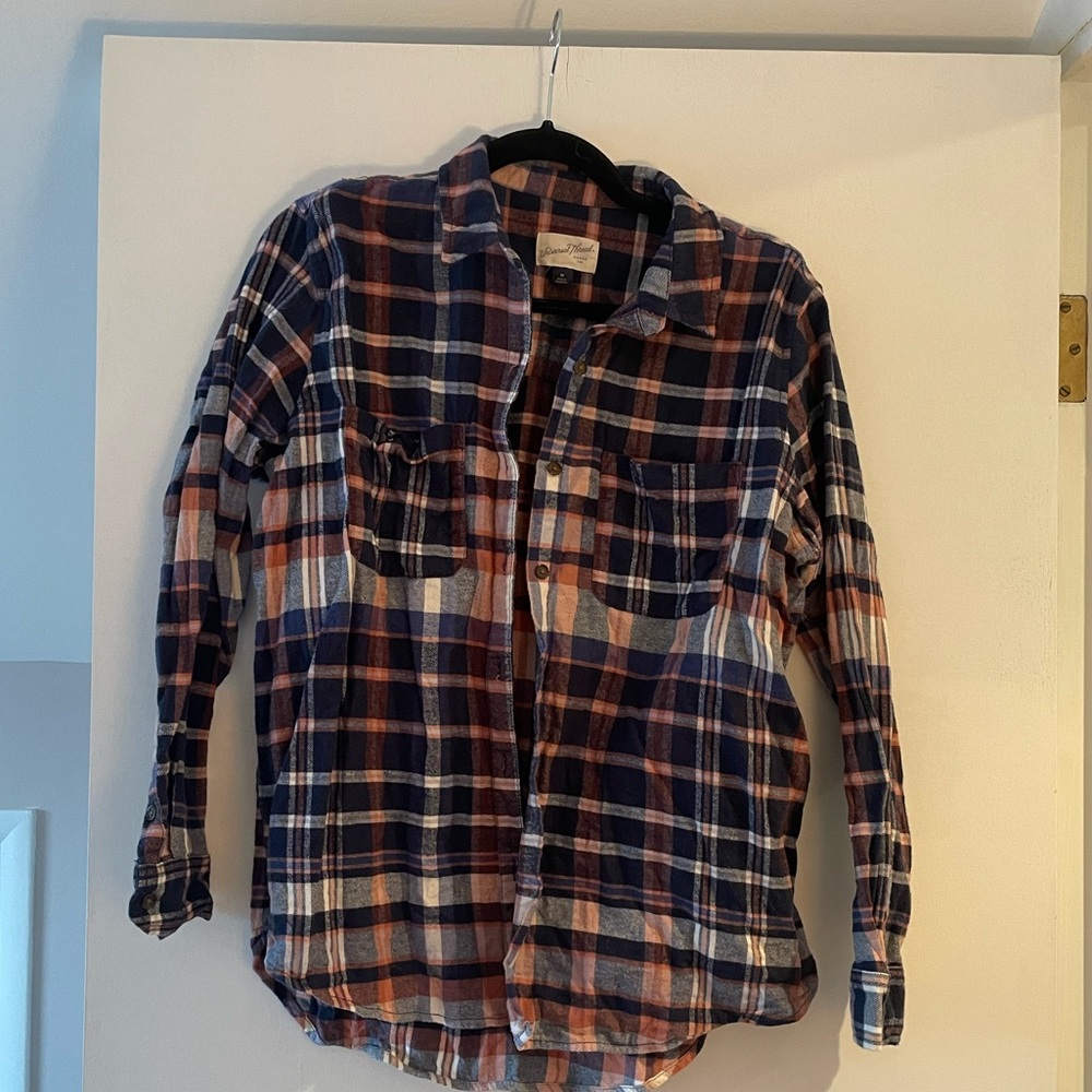 Blue orange flannel